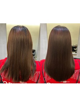 トリートメントの浸透力をUPさせる効果を持続させる為、カラーやパーマのモチもUP♪あなたの髪を甦らせます