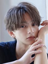 韓国マッシュフェザーパーマニュアンスパーマセンターパート黒髪