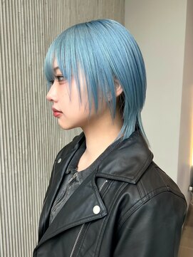ソル バロール 表参道(SOL .valor) デザインカラー寒色系カラーライトブルーカラー顔周りレイヤー◆