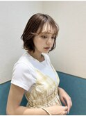 マロンベージュ/ボブ/前髪/レイヤー/髪質改善/縮毛矯正/立川