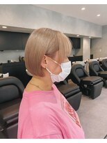 エン 栄店(enne)&nbsp;ココアベージュ/クラゲヘアー/ボブレイヤー/小顔/ミニマルボブ