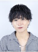 シャドウパーマ波巻きパーマツーブロック無造作マッシュ