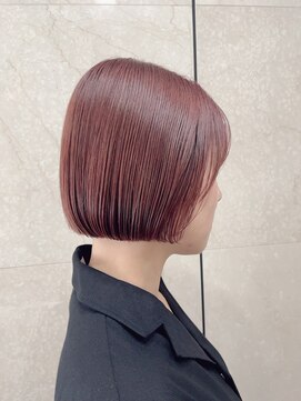 艶レッドブラウン×タイトボブ