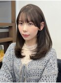 ワンカールで可愛いレイヤースタイル/ミディアム/顔周りカット