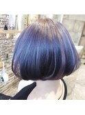ケアブリーチくすみブルー×マッシュショート[池袋/髪質改善]