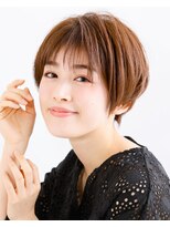 タヤ 丸の内店(TAYA) 20代シースルーバングハイライトオリーブカラーショートボブ