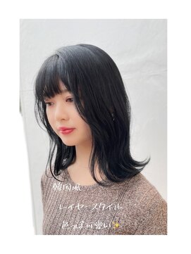 カーサインフィニテイ Hair Design caRsa INFINITY 色っぽ可愛い韓国風レイヤーカット　アメジストブラック