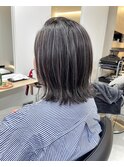 大人可愛い20代30代コントラストハイライト/ボブ/切りっぱなし