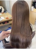 ナチュラル酸性ストレート+髪質改善トリートメント