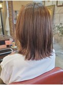 透明感♪髪質改善カラー小顔艶感ミディミルクティーベージュ