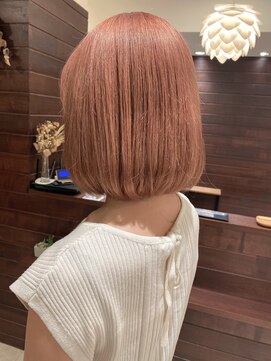 ジャム(Jam) 長めボブ×オレンジピンクで夏色に★中村大輔