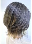 ◎シルキーベージュデザインカラーグレージュカラー小顔カット