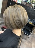 デザインカラーハイライト_丸みボブアッシュカラー_66