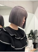 切りっぱなしボブミニボブぱつっとボブ暗髪ボブ/縮毛矯正/新宿