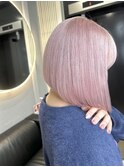 ピンク ボブ ダブルカラー ケアブリーチ