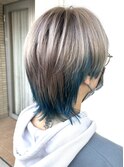 ブルーグリーン【山口市美容室】【山口市インナーカラー】