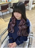 ピンクラベンダー インナーカラー ケアブリーチ2回 ロング横浜★