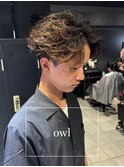 フェザーパーマ/フェザーショート/センターパート/メンズパーマ