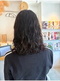 パーマ　ミディアムヘア　くせ毛を活かす　簡単スタイリング