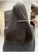 ブリーチなしグレージュ透明感カラー秋カラーレイヤーカット/今