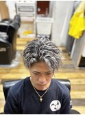 ホワイトメッシュ×ツイストパーマ/浦安/メンズパーマ