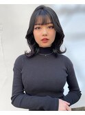 レイヤー　オリーブグレー　グレージュ　縮毛矯正　暗髪カラー