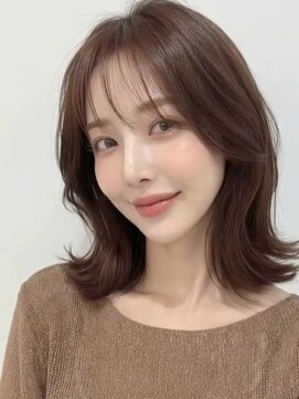 モッズヘア 越谷(mod's hair) くびれレイヤー/外ハネミディ/ココアブラウン/小顔ヘアp越谷