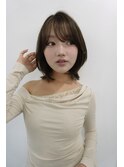 小顔ひし形 レイヤーカット 透明感カラー