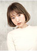 りっぱなしショート・ボブ/絶壁解消/前髪なし/20代/30代/面長