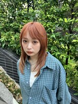 美容室奥山 今沢本店&nbsp;ロングレイヤー×オレンジ