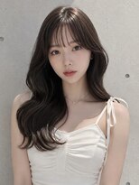 ユーフォリア 渋谷グランデ(Euphoria SHIBUYA GRANDE)&nbsp;ダークブラウンシースルーバングゆる巻き波ウェーブロング