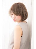 ふんわりひし形ショートボブ/ワンカールボブ/伸ばしかけ/耳かけ