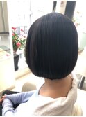 オージュアトリートメントでツヤ、重めボブ！