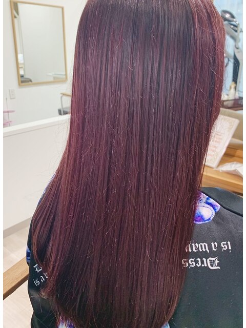 チェリーバイオレット×髪質改善×韓国風カラー