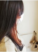 京都・西院cuculehair　くすみオレンジ☆イヤリングカラー