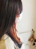 ククル ヘアー(cucule Hair) 京都・西院cuculehair　くすみオレンジ☆イヤリングカラー