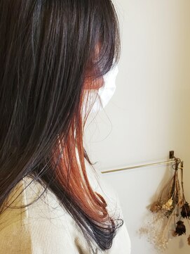 ククル ヘアー(cucule Hair) 京都・西院cuculehair くすみオレンジ☆イヤリングカラー