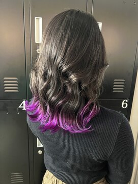 アドラ(ADLLA) 裾カラー★ショッキングパープル