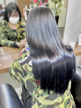 ディア(.eer) (ボブ→ロング)) ブルーブラック//シールエクステ80枚