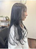 ブリーチなしのブルーブラックカラー