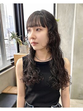 テトヘアー(teto hair) 黒髪ロングウェーブパーマスパイラル　くるくる　くせ毛風パーマ