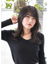 フワフワ ヘアーサロン(fuwafuwa hair salon) 外はねミディアム　さりげなハイライト