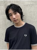 ◎メンズボブウルフメンズミディアムメンズロングワックスなし
