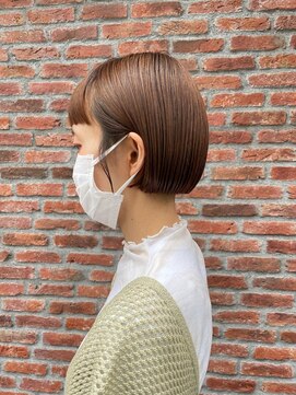 オーガニック アトリエ 大宮(organic+atelier) ブリーチなし大人可愛いマロンブラウン似合わせ耳かけボブ