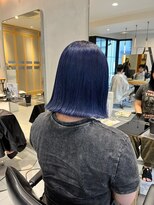 ヘアサロン ガリカ 表参道(hair salon Gallica)&nbsp;【柴田優香】ケアブリーチハイトーン/寒色カラー/ネイビーブルー