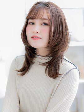 カバーヘア 上尾西口店(COVER HAIR) 斜めバング小顔マレットヘアミディアムウルフc7上尾20代30代40代