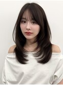くびれミディアムレイヤー/顔まわりカット/美髪レイヤーカット
