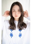 長めバングで顔まわり可愛い柔らかニュアンスパーマ・・・HINATA