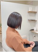 ◆シアーグレージュとぱつっとボブで大人ボブに