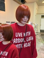 木村美容店&nbsp;［木村美容店］　ボブカット　オレンジカラー